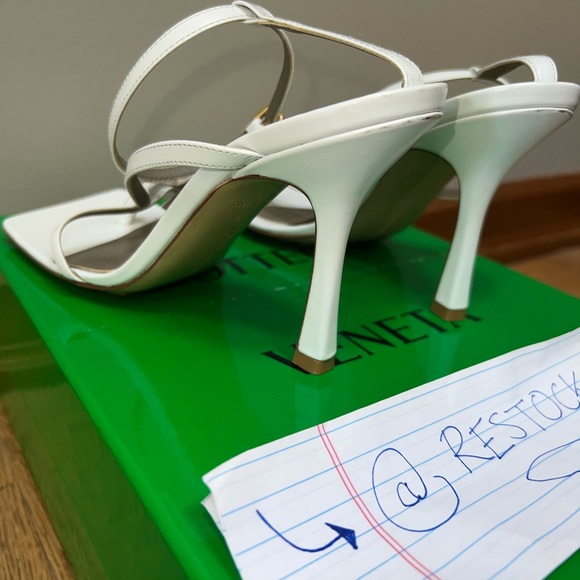 Bottega Veneta white square-toe Stretch Sandal in size 37.5 - Picture 7 of 10